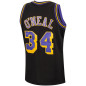 Camiseta NBA Swingman Shaquille O'Neal Los Angeles Lakers 1996-97 Hardwood Classics Mitchell & Ness Negro Camiseta NBA Swingman Shaquille O'Neal Los Angeles Lakers 1996-97 Hardwood Classics Mitchell & Ness Negro