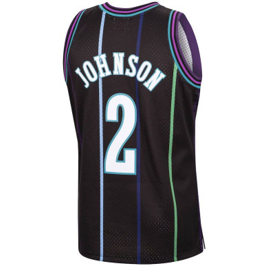 Camiseta NBA Larry johnson New Orleans Hornets 1992-93 Reloaded Mitchell & ness Hardwood Classic Negro