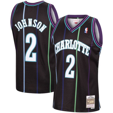Maillot NBA Larry johnson New Orleans Hornets 1992-93 Reloaded Mitchell & ness Hardwood Classic Noir