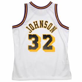 Maillot NBA Magic Johnson Los Angeles Lakers 1984-85 Mitchell & ness Hardwood Classics Blanc