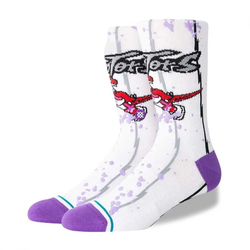 Stance Overspray NBA Toronto Raptors Socks White Stance Overspray NBA Toronto Raptors Socks White