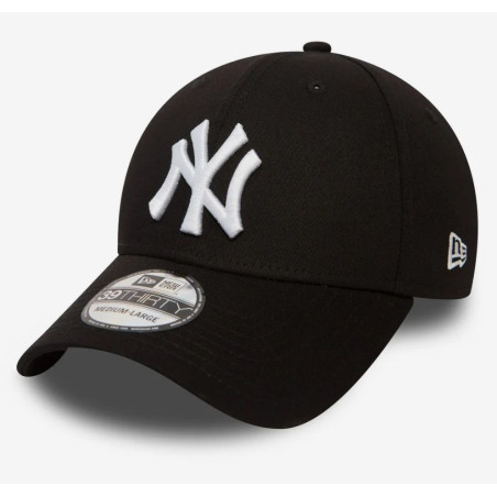 Gorra MLB New York Yankees New Era League Essential 39THIRTY negro logo blanco