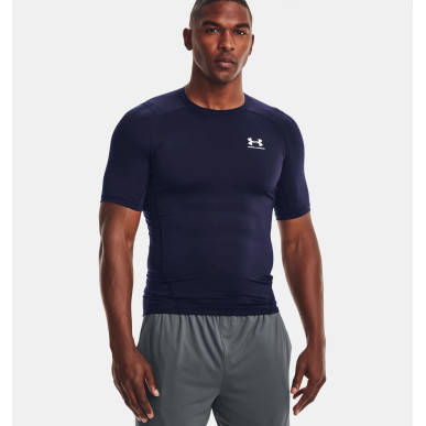 T-shirt de compression à manche courte Under Armour HeatGear Bleu marine