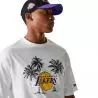 Men's New Era Palm tree T-shirt NBA Los Angeles Lakers White Men's New Era Palm tree T-shirt NBA Los Angeles Lakers White