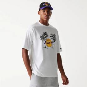 T-shirt NBA Los Angeles Lakers New Era Palm tree Blanc
