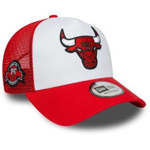 Casquette NBA Chicago Bulls New Era Patch Trucker Rouge