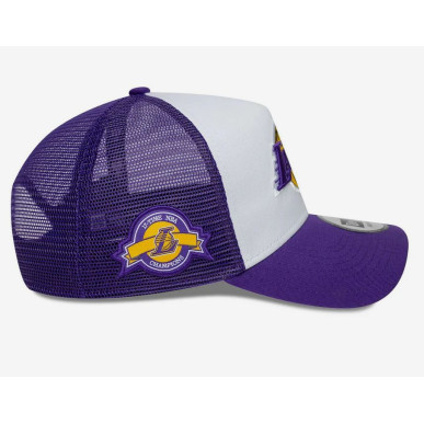 Gorra NBA Los Angeles Lakers New Era Patch Trucker Purpura