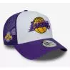 Gorra NBA Los Angeles Lakers New Era Patch Trucker Purpura