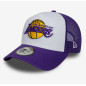 Gorra NBA Los Angeles Lakers New Era Patch Trucker Purpura
