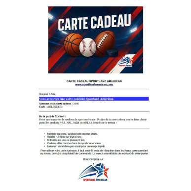 Carte Cadeaux Sportland American
