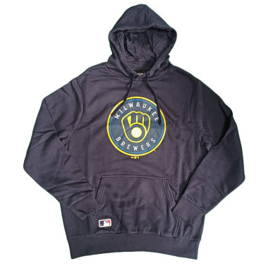 Sweat à capuche MLB Milwaukee Brewers New Era Bleu marine