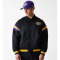 Chaqueta Bomber NBA Los Angeles Lakers New Era Panel negro Chaqueta Bomber NBA Los Angeles Lakers New Era Panel negro