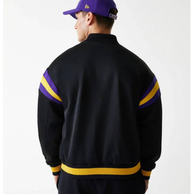 Chaqueta Bomber NBA Los Angeles Lakers New Era Panel negro