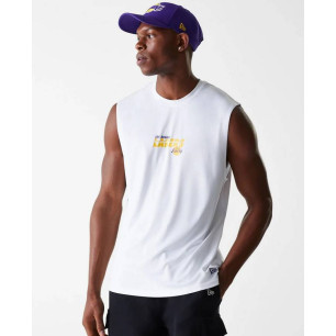 Men's New Era Essential Tank NBA Los Angeles Lakers White