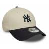 New Era Color Block 9FORTY Cap MLB New York Yankees Cream