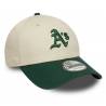 Casquette MLB Oakland Athletics New Era Color Block 9FORTY Crème