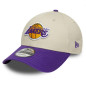 Casquette NBA Los Angeles Lakers New Era Color Block 9FORTY Crème