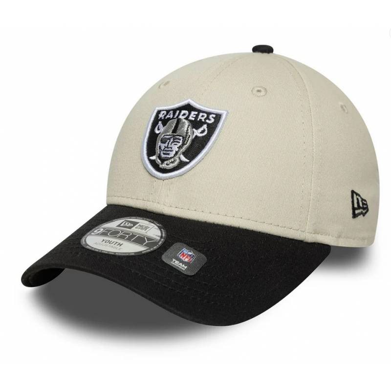 Casquette NFL Las Vegas Raiders New Era Color Block 9FORTY Crème pour enfant