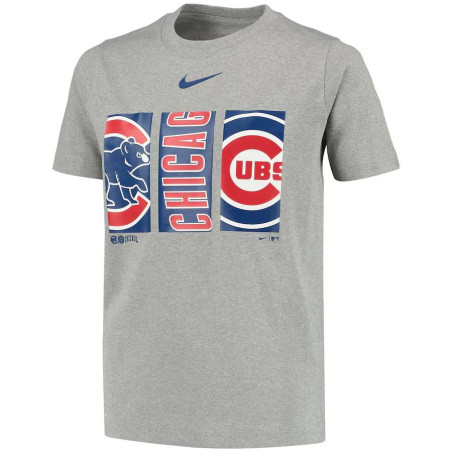 Kid's Nike 3Peat Team Logo Legend T-shirt MLB Chicago Cubs Grey