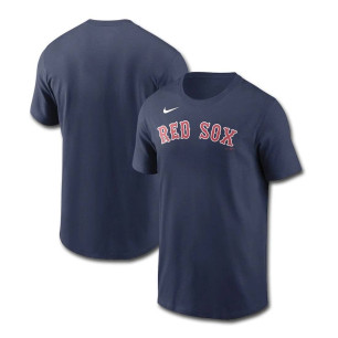 T-Shirt MLB Enfant Boston Red Sox Nike Wordmark Bleu marine