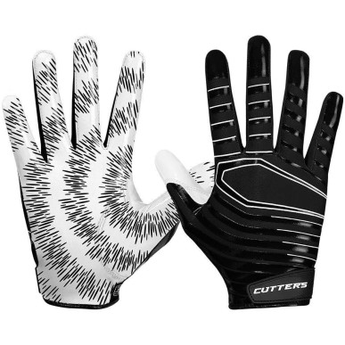 Gants de football américain Cutters S252 Rev 3.0 Noir pour receveur