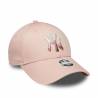 Gorra MLB New York Yankees New Era Metallic Logo 9Forty Rosa Mujer