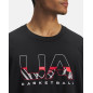 T-shirt Under Armour Hoops Branded Heavyweight Noir