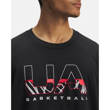 T-shirt Under Armour Hoops Branded Heavyweight Noir