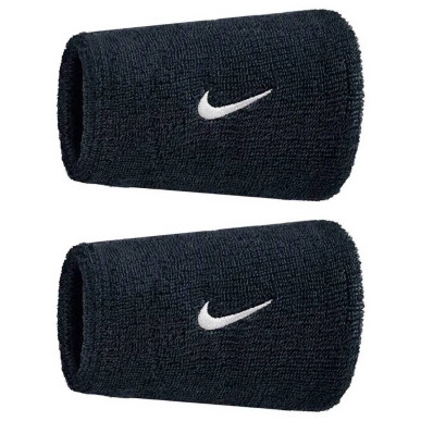 Muñequeras Nike Swoosh Classic Doublewide Negro