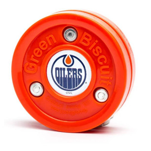 Green Biscuit NHL Edmonto Oilers Training Puck