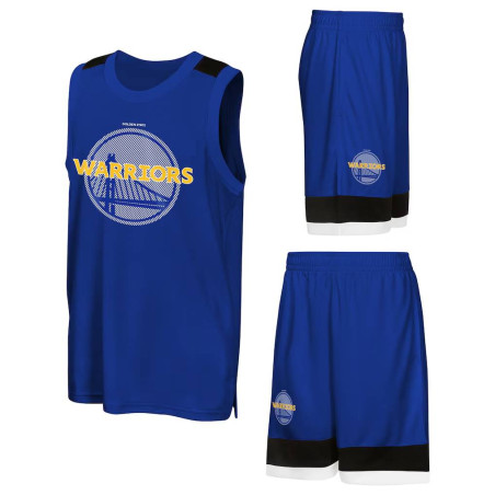 Maillot et Short NBA Golden State Warriors Outerstuff Poly Bleu pour Junior